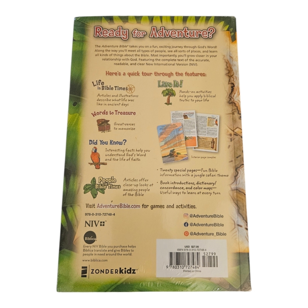 NIV Adventure Bible #1 Bible For Kids Paperback Brand New in Shrink Wrap - Picture 3 of 3